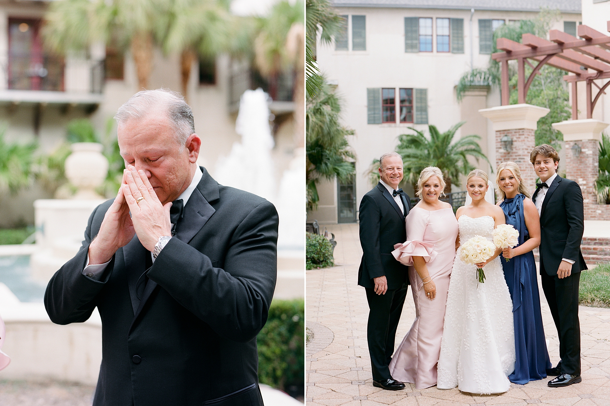 father of the bride cries during first look 