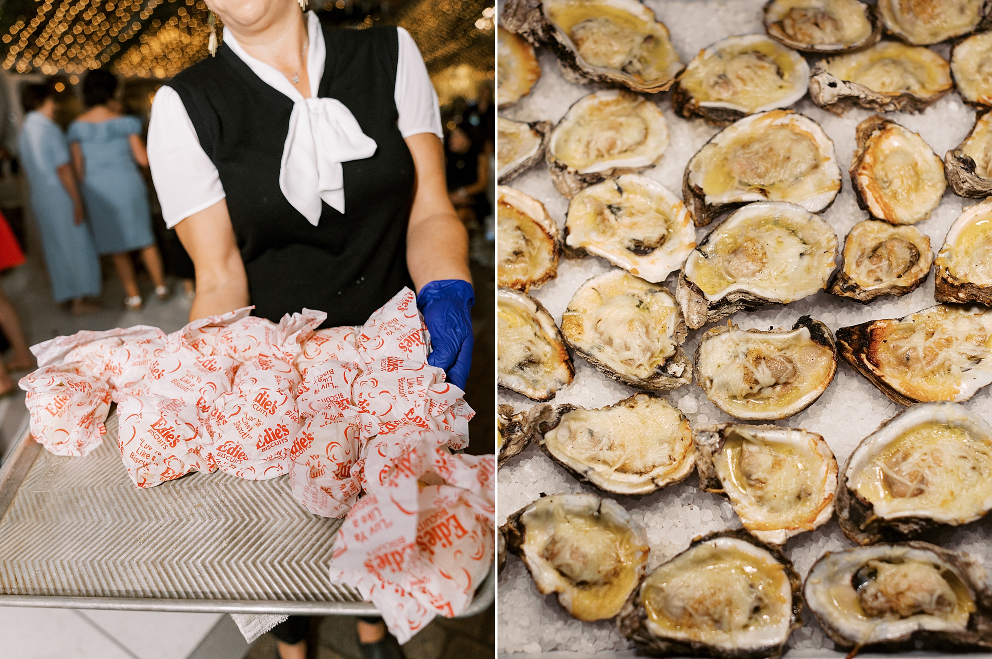oysters and other appetizers at the University of Louisiana at Lafayette alumni center