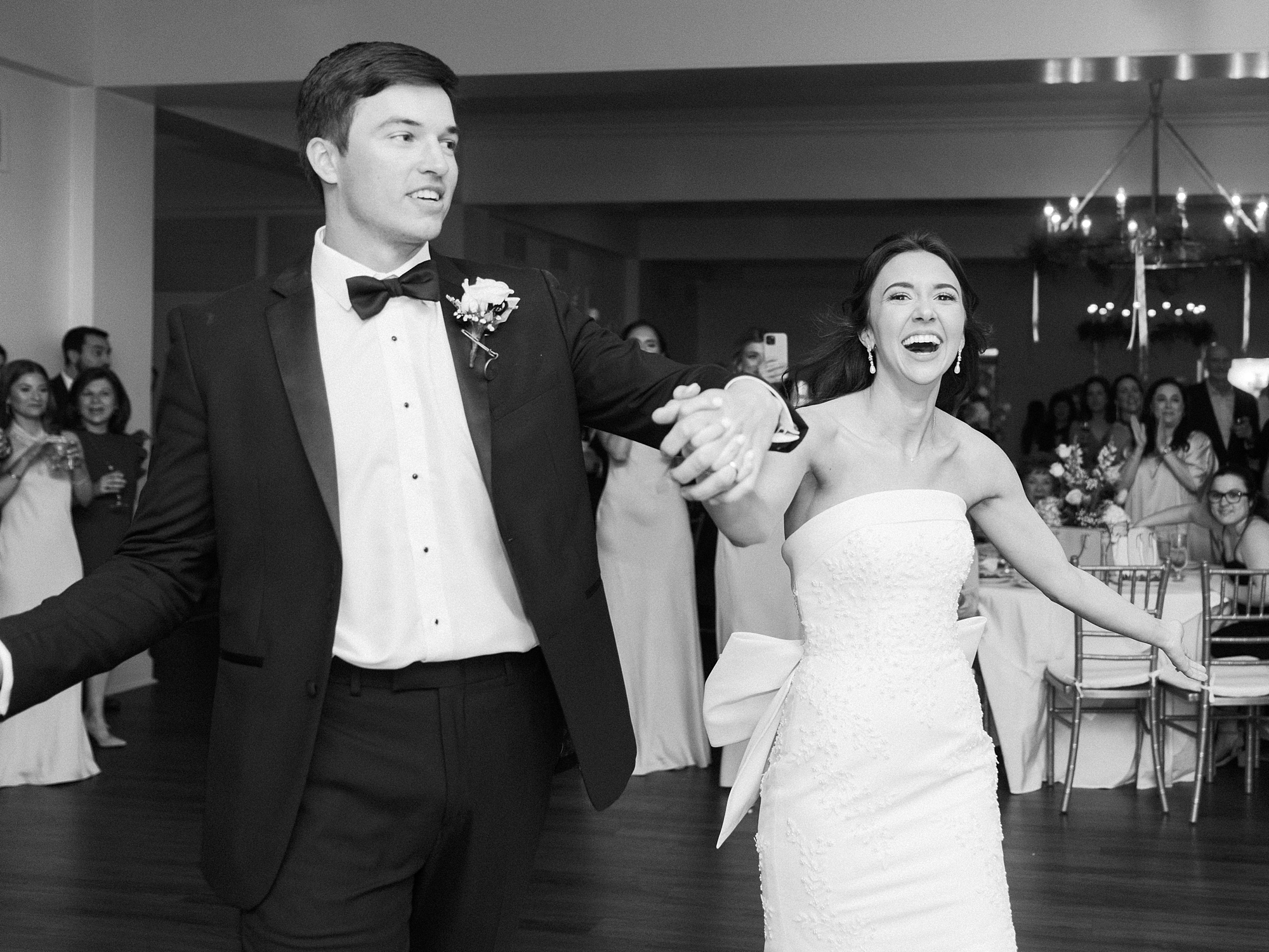 bride and groom dance during reception at 